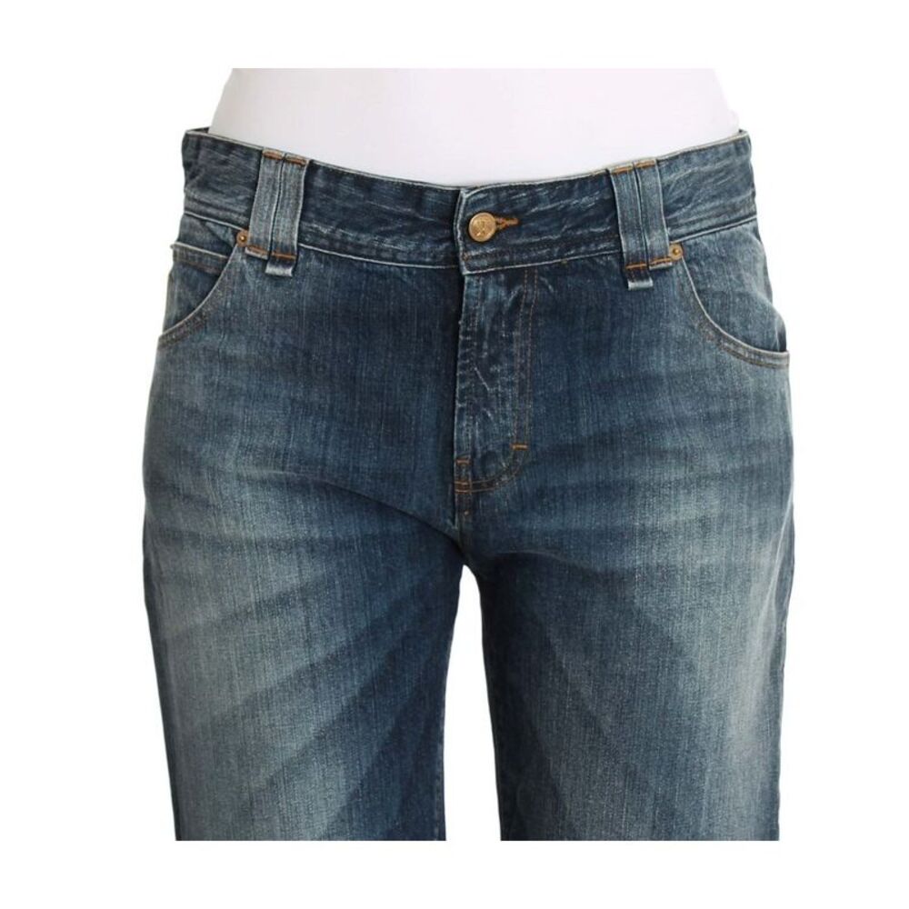 John Galliano Blue Wash Relaxed Fit Cotton Stretch Denim Women's Jeans